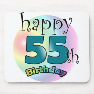 Happy 55th birthday (blauw) mouse pad