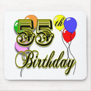 Happy 55th Birthday Celebration Mouse Pad