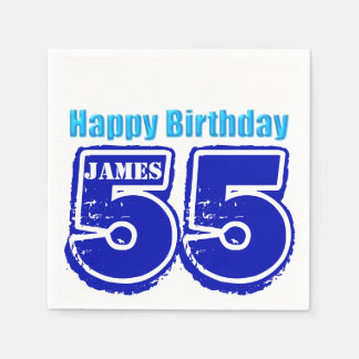 Happy 55th Birthday Personalised Paper Napkin