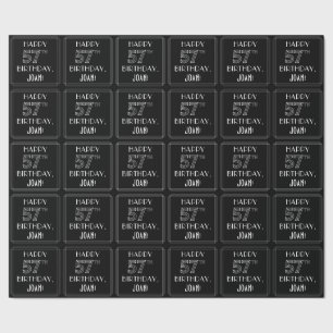 HAPPY 57TH BIRTHDAY; Art Deco Style w/ Custom Name Wrapping Paper