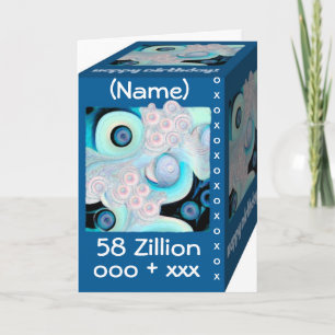 Happy 58th Birthday - 58 Zillion Hugs & Kisses Card