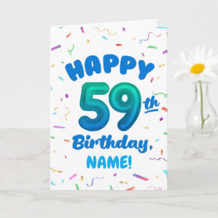 Happy 59th Birthday Card with Custom Name