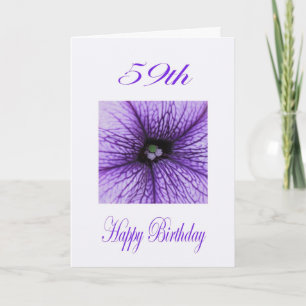 Happy 59th Birthday purple Blossom Card