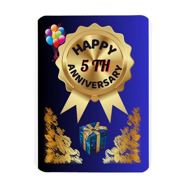 Happy 5 TH Wedding Anniversary  Magnet (Vertical)