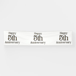 Happy 5th Anniversary 2.5x12 Vinyl Banner