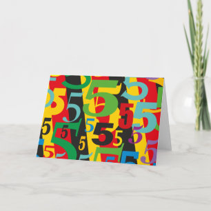 Happy 5th Anniversary, 55th Birthday, #5 Pattern Card