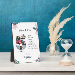 Happy 5th Anniversary ,Custom Photo collage, Count Plaque