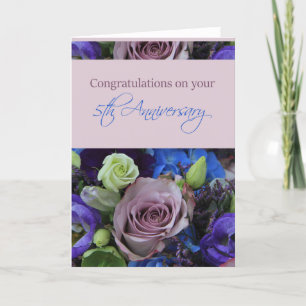 Happy 5th Anniversary roses Card