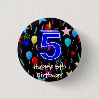 Happy 5th Birthday 3 Cm Round Badge