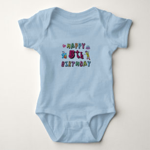 Happy 5th Birthday 5 year old b-day wishes Baby Bodysuit