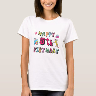 Happy 5th Birthday 5 year old b-day wishes T-Shirt