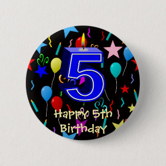 Happy 5th Birthday 6 Cm Round Badge