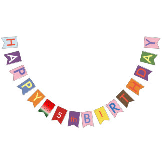 happy 5th birthday bunting flags