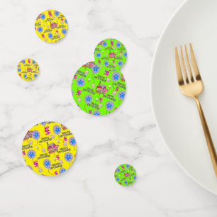 Happy 5th Birthday Confetti, Yellow & Green Confetti