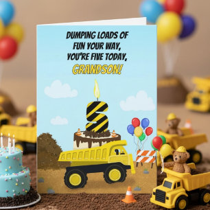 Happy 5th Birthday Grandson Dump Truck  Card