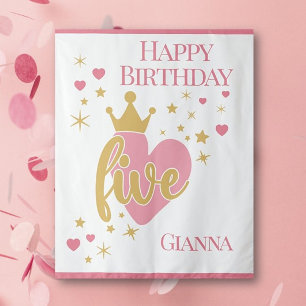 Happy 5th Birthday Personalised Tapestry