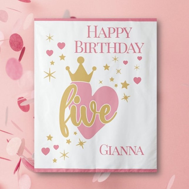 Happy 5th Birthday Personalised  Tapestry (Creator Uploaded)
