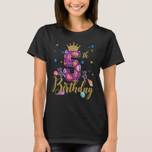 Happy 5th Birthday With Cool Crown And Number T-Shirt