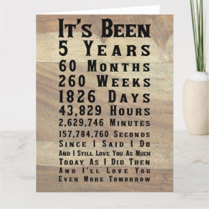 Happy 5th Wood Anniversary Card