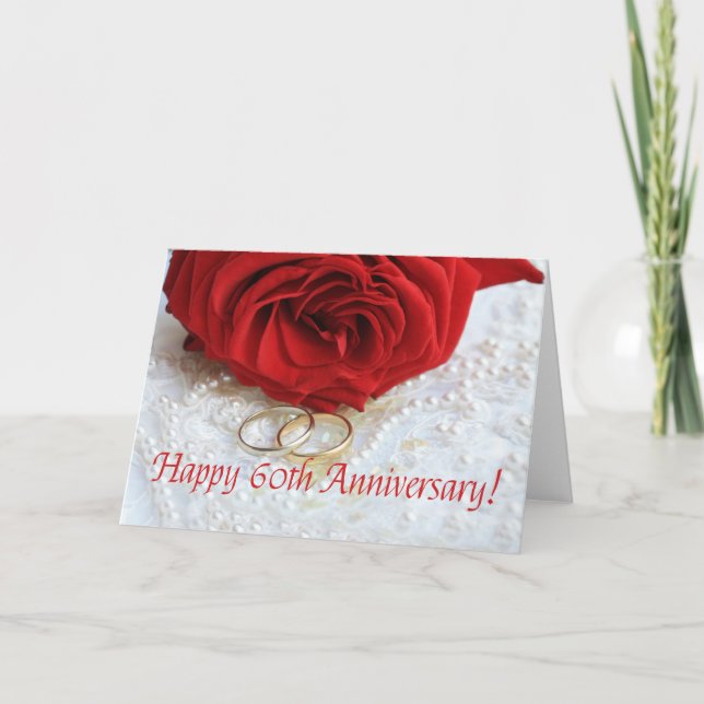 Happy 60th Anniversary roses Card (Front)