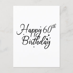 Happy 60th Birthday Cake Topper 60 Years Old Bday Postcard