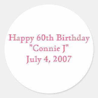 Happy 60th Birthday Classic Round Sticker