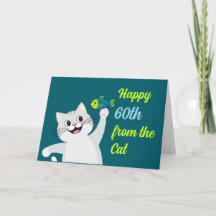 Happy 60th Birthday from the cat fun & quirky Card
