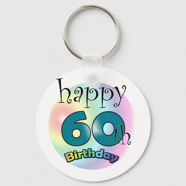 Happy 60th Birthday Key Ring (Front)