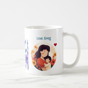 Happy 60th Birthday, Mum! Floral, Mother & Child Coffee Mug
