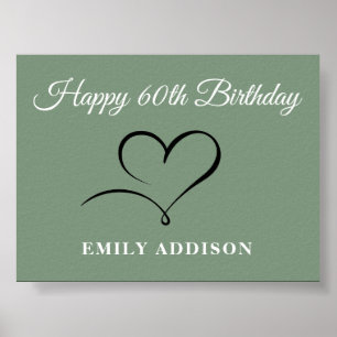 Happy 60th Birthday Poster with Custom Text Option