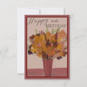 Happy 60th Birthday Rust and Gold Floral Bouquet 