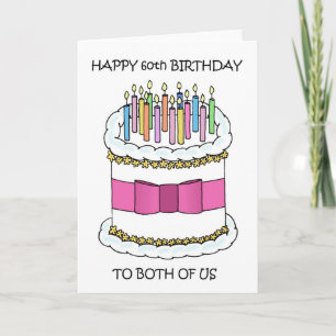 Happy 60th Birthday Same Day Joint Mutual Card