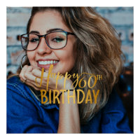 Happy 60th Birthday Script Personalised Photo