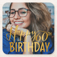 Happy 60th Birthday Script Personalised Photo