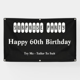 Happy 60th Birthday Surprise Party Banner