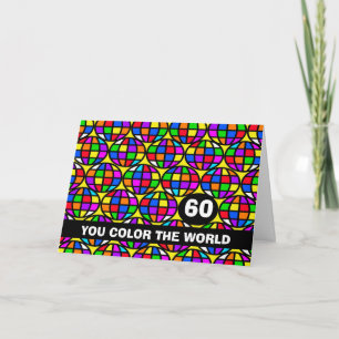 Happy 60th Birthday with Colourful Globe Shapes Card