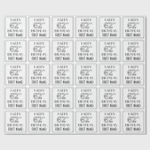 HAPPY 62ND BIRTHDAY; Art Deco Style; Custom Name Wrapping Paper