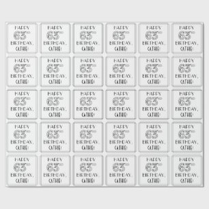 HAPPY 63RD BIRTHDAY; Art Deco Style; Custom Name Wrapping Paper