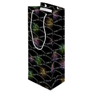 Happy 65th Anniversary Fireworks  Wine Gift Bag