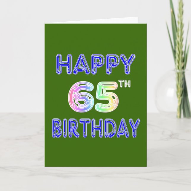 Happy 65th Birthday in Balloon Font Card (Front)