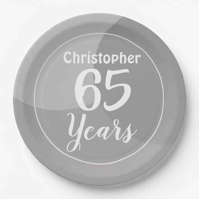 Happy 65th Birthday Paper Plate (Front)