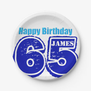 Happy 65th Birthday Personalised Paper Plate