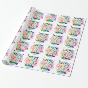 Happy 65th Birthday (roze) Wrapping Paper