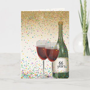 Happy 66th Anniversary wine Card