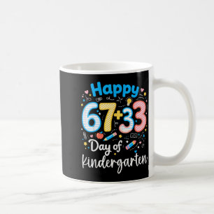 Happy 67+33 day of kindergarten 100th day math coffee mug