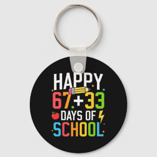 Happy 67 33 Days Of School 100th Day Of School Kid Key Ring