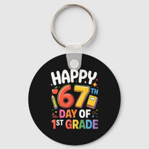 Happy 67 Day Of 1st Grade I Survived 67 Days Of Sc Key Ring