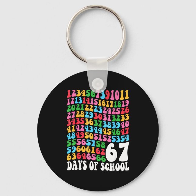 Happy 67 Days Of School 67th Day Smarter Six Seven Key Ring (Front)