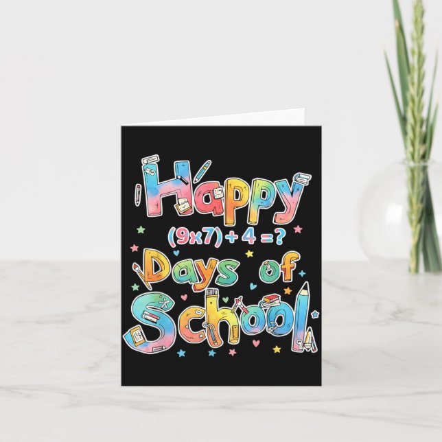 Happy 67 Days Of School Math Equation Teacher Six  Card (Front)