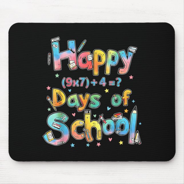Happy 67 Days Of School Math Equation Teacher Six  Mouse Pad (Front)